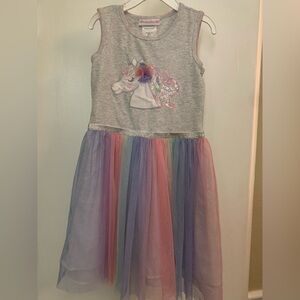 Bonnie Jean Gray and Pink Unicorn Dress